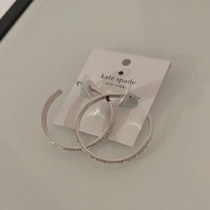 Kate Spade Silver Hoop Earrings with Crystal Accents